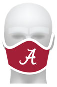 Crimson Script A Flat Front Face Mask