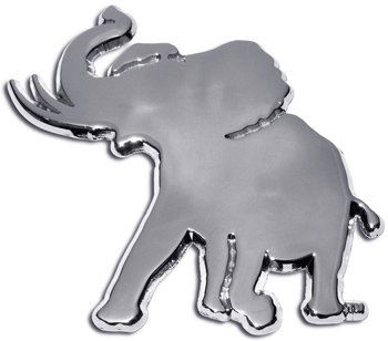 Pachyderm Chrome Auto Emblem