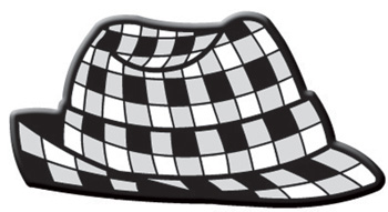 Houndstooth Fedora Pin