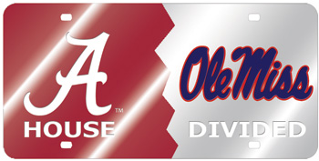 Ole Miss House Divided Mirror Car Tag