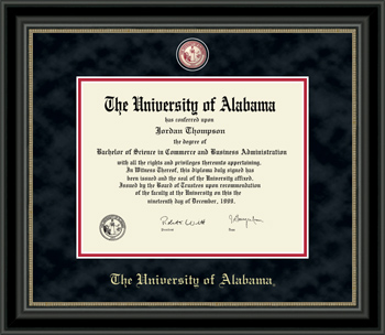 Crimson Masterpiece Medallion Diploma Frame in Noir