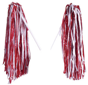 Crimson/White Pom-Pom Gameday Shakers