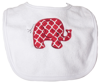Infant Elephant Lattice Bib