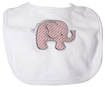 Infant Elephant Houndstooth Bib