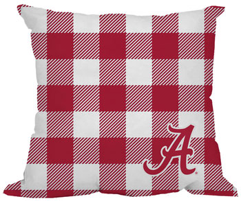 Script A Plaid Outdoor Pillow