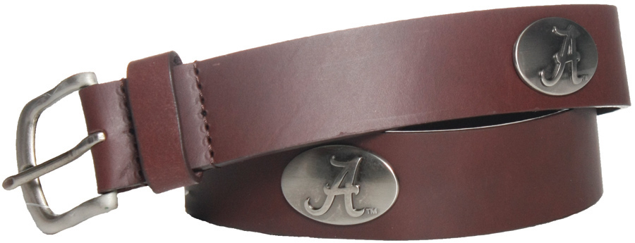 Zeppelin Products Inc NCAA Alabama Crimson Tide Tip Leather Concho Belt 