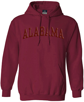 ALABAMA 3D Embroidered Hoody in Crimson
